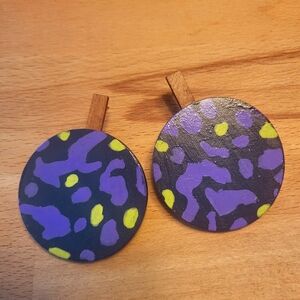 Colorful Abstract Wooden Earrings
